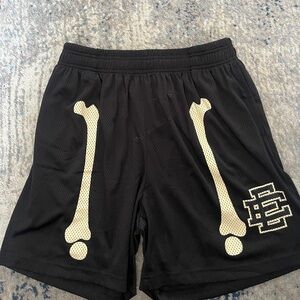 Eric Emanuel Black and Gold Kids Skeleton Shorts